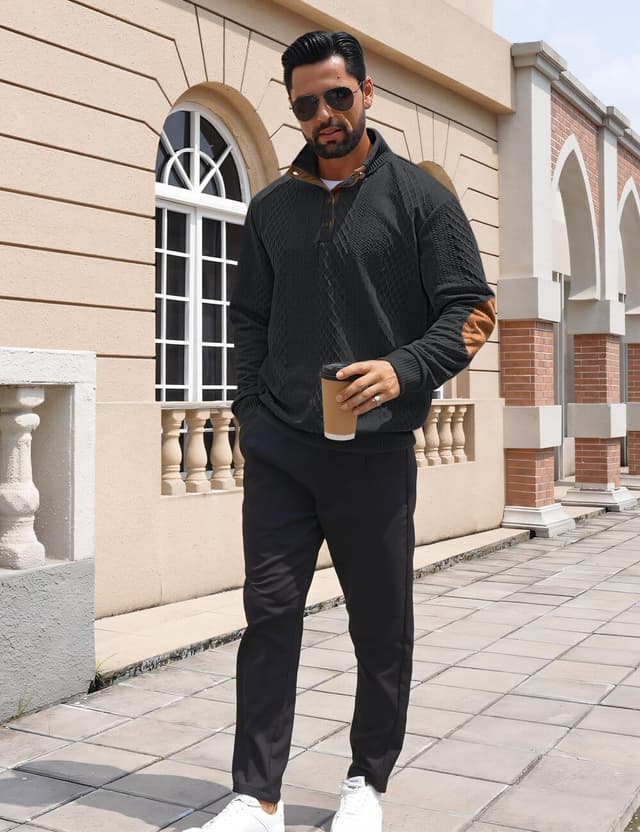 Thumbnail 4 de QOSOQ Men's Casual Sweatshirt 1/4 Zip