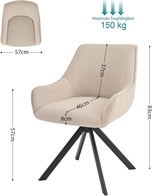 Detalle de Goeurvant Esszimmerstühle Drehbar 6er-Set 6