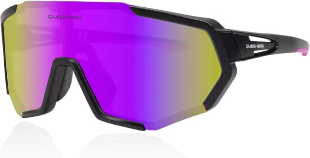 Detalle de Queshark Occhiali Veloci – Occhiali da ciclismo uomo e donna leggeri TR90 con protezione UV400