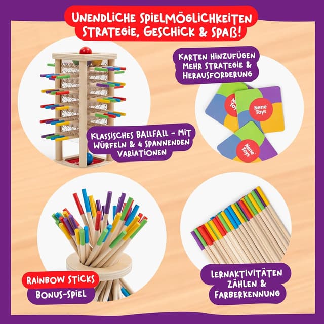 Detalle de BALLFALL Montessori Geschicklichkeitsspiel ab 3 Jahren