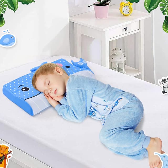 Thumbnail 6 de YAOZUP Cuscino Memory Foam Bambini 45x27x5/7 cm “Balena blu” con federa antiacaro