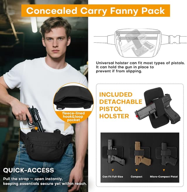 Thumbnail 4 de Huntvp Sac Banane Grande Taille Noir