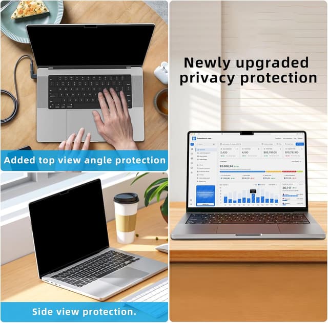 Detalle 2 de ZOEGAA 360° Magnetic MacBook Air 13.6-inch Privacy Screen (2022–2024) with Blue Light Blocking