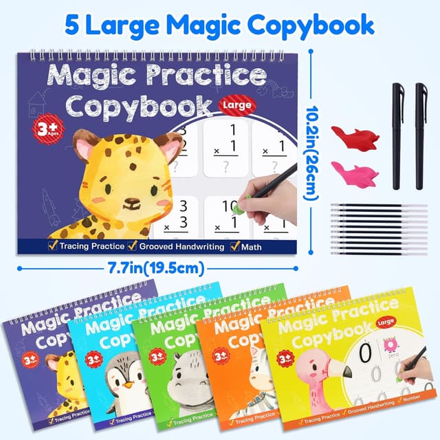 Thumbnail 1 de Grooved Handwriting Practice Books 5-Pack