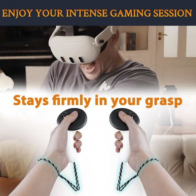 Detalle 2 de SOULWIT upgraded replacement wrist straps (1 pair) for Meta Quest 3 / Quest 3S – adjustable VR hand straps in black & white