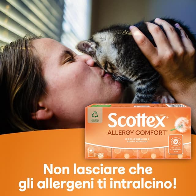Detalle 2 de Scottex Fazzoletti Pocket Allergy — carta ipoallergenica e morbida, testati oftalmologicamente (confezione da 80 pacchetti)