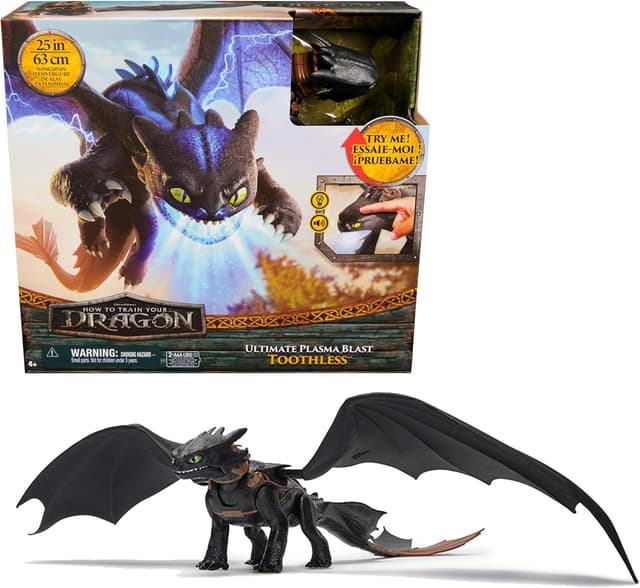 Detalle de Dreamworks Dragons Desdentao alas 63 cm, luces y sonidos