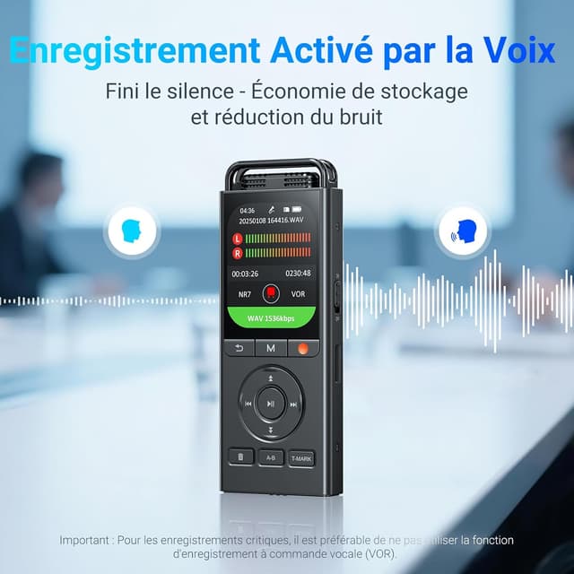 Thumbnail 4 de MECHEN Dictaphone Enregistreur Vocal Numérique 144 Go