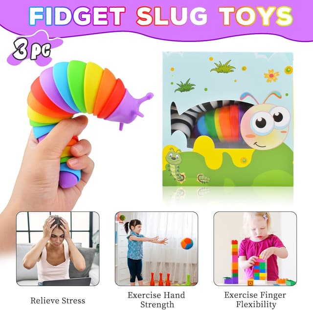 Thumbnail 4 de Cevioce Fidget Slug Toy 3Pcs