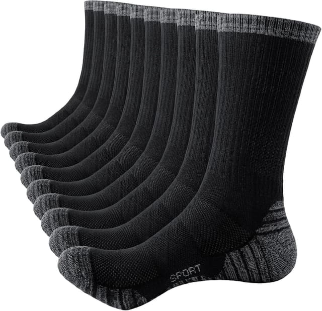 Detalle de SockWaddles cushioned sport crew socks (5 pairs) – anti-blister, wicking, breathable comfort