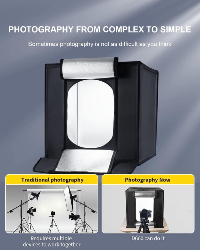 Thumbnail 1 de RALENO Fotobox 60x60 cm Lichtbox für Produktfotos