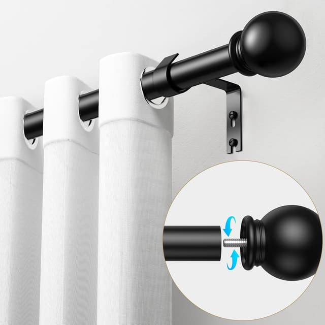 Detalle 2 de TRAROD Gardinenstange 81–314 cm schwarz