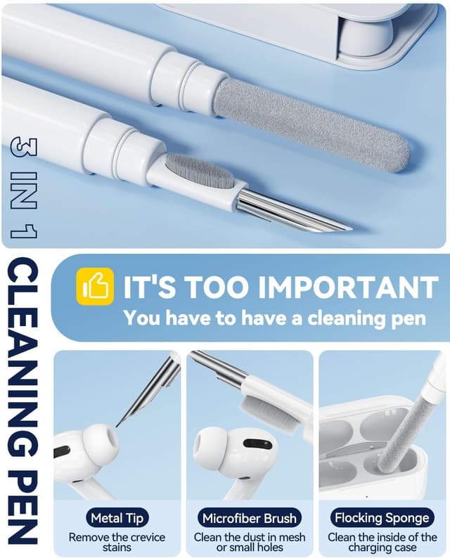 Detalle de 5 Pairs Replacement Ear Tips for AirPods Pro 3 (2025) with Dust Guard Screen + Cleaning Pen (XXS/XS/S/M/L) - White