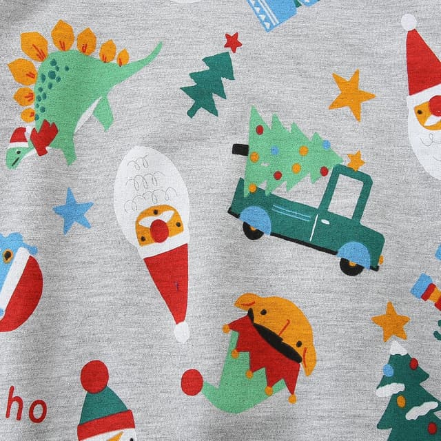 Detalle de MUJOQE Jungen Weihnachtspullover aus Baumwolle mit Weihnachtsmann- & Rentier-Motiven (92–122)