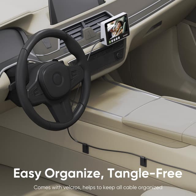 Detalle 2 de bonoch 1440P Baby Auto-Kamera (5 Zoll, USB-C, Vollkristall, Nachtsicht, 4x Zoom) für den Rücksitz