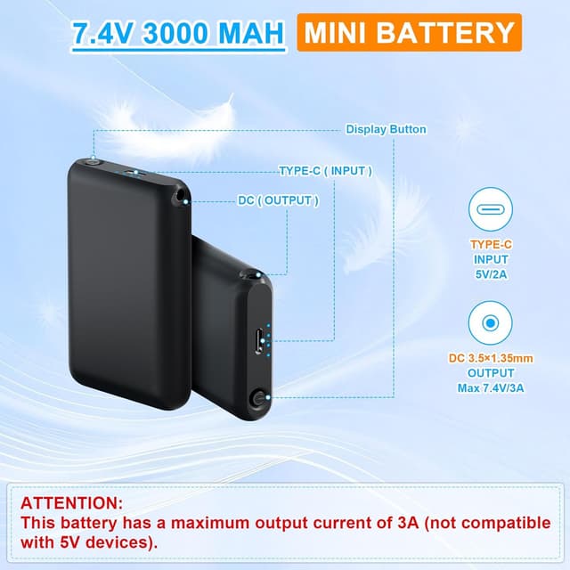 Thumbnail 3 de Rtdep 7,4V 3000mAh Batterie 🔌