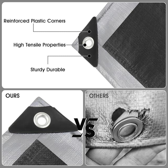 Thumbnail 3 de Telo Impermeabile Esterno 3x5m in PE 180 g/m² con occhielli rinforzati e cuciture termosaldate