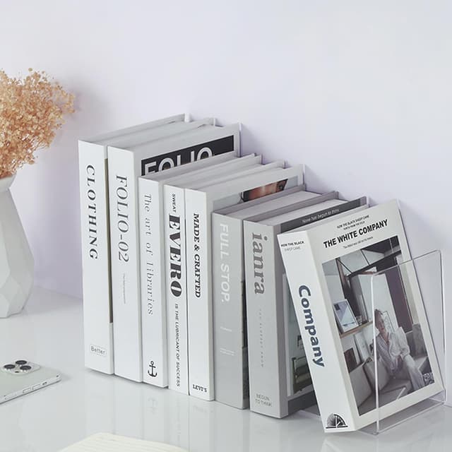 Thumbnail 6 de Clear Acrylic Bookends (2 Pack) – L-Shape Plastic Bookracks for Shelves, Desk & Home
