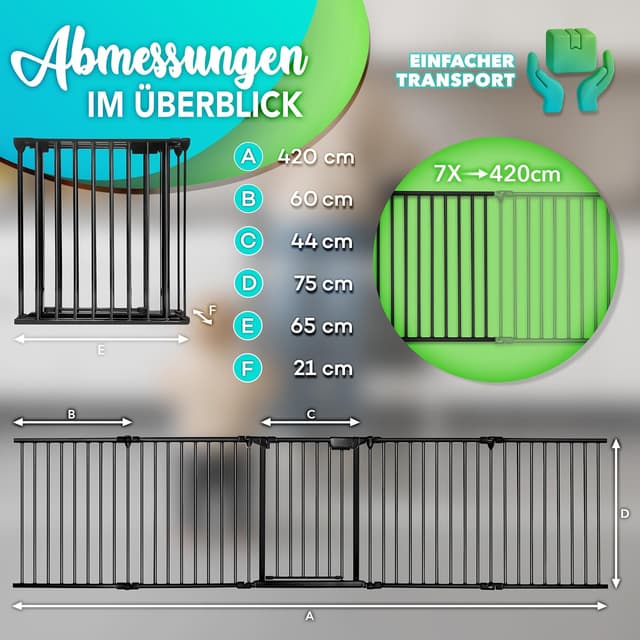 Detalle 2 de KIDUKU Kaminschutzgitter 360 cm Schwarz