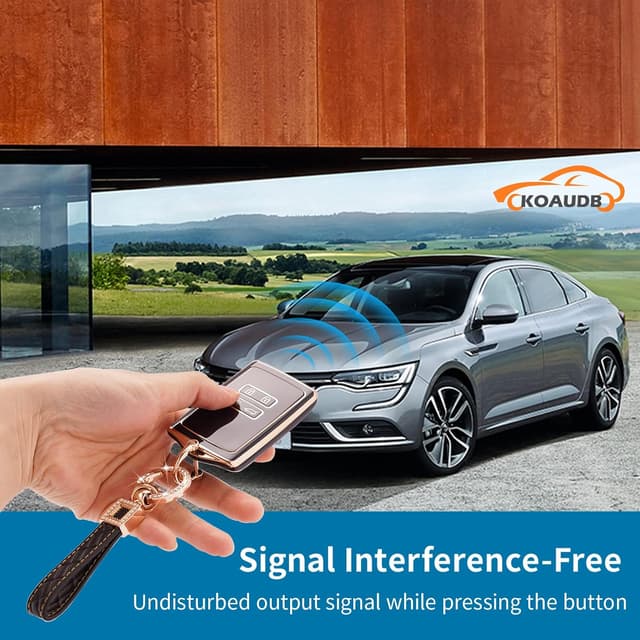 Detalle de Koaudb Autoschlüssel Hülle Cover für 4-Tasten-Schlüsseletui (TPU) inkl. Lederanhänger