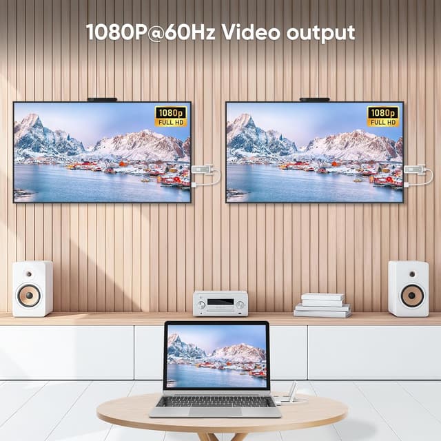 Detalle 2 de KVZOO Wireless HDMI Transmitter and 2 Receivers (500 FT/150M) Dual-Band 2.4G/5G, 1080P Plug & Play