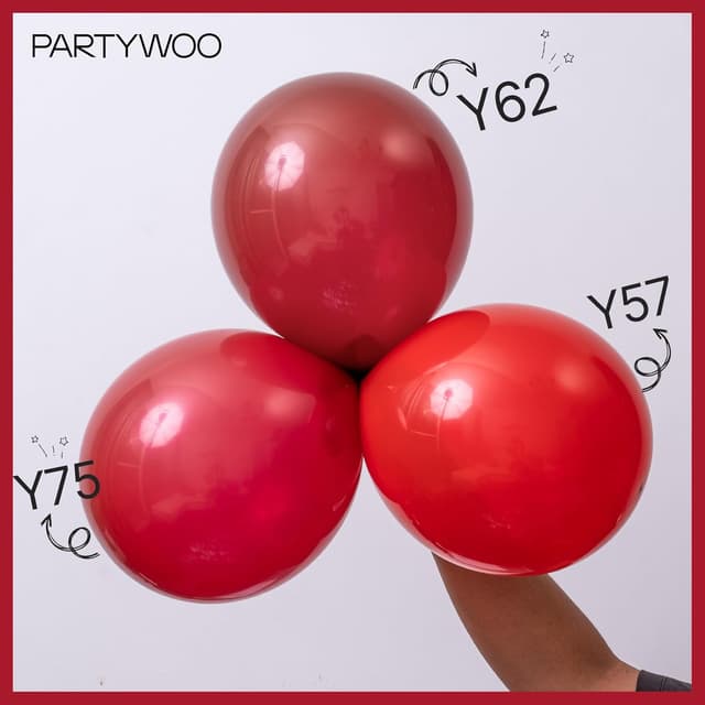 Thumbnail 4 de PartyWoo 12 inch red balloons 100 pack 🎈