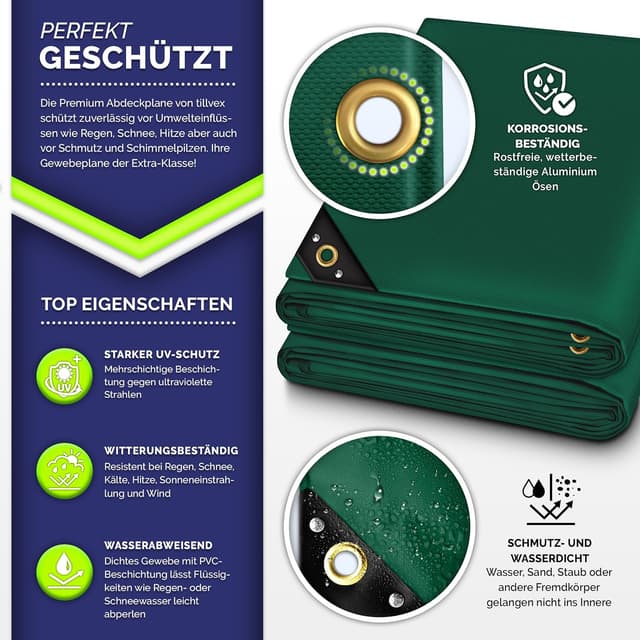 Thumbnail 1 de tillvex Abdeckplane 4x8 m 650 g/m² 🌧