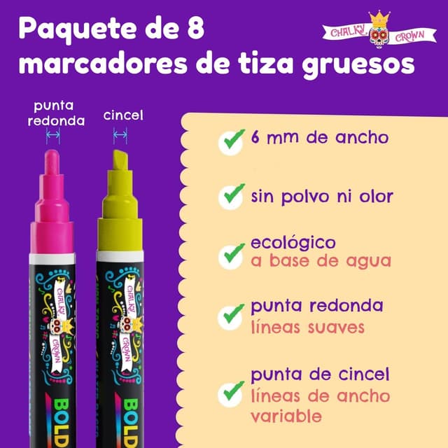 Thumbnail 1 de Chalky Crown Rotuladores Cristal Borrable 6 mm