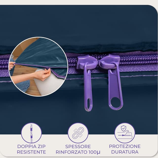 Detalle de Dreamzie coprimaterasso in plastica opaca 90x200 cm con cerniera (spessore 30 cm) per trasloco e stoccaggio