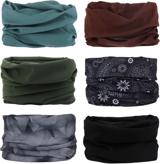 Detalle de RedMaple 6er-Set nahtlose Bandanas & Multifunktionstücher als Schal, Stirnband und Gaiter