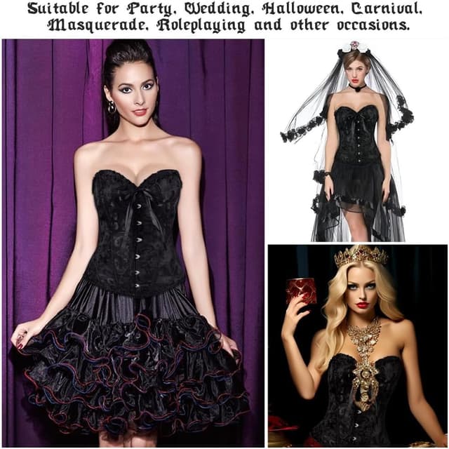 Thumbnail 5 de AUYAO Corsetto Donna Nero Elegante S-XL