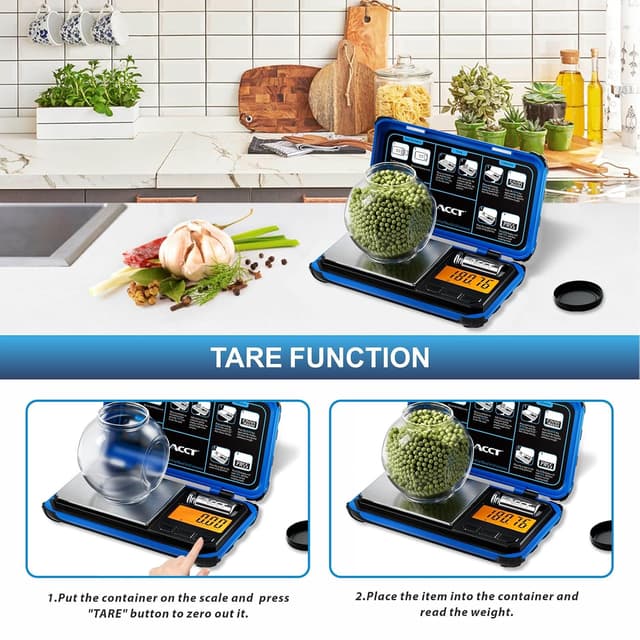 Detalle de ACCT Präzisions-Taschenwaage (200 g x 0,01 g) für Schmuck & Pulver mit LCD-Display und Umrechnung per Klick