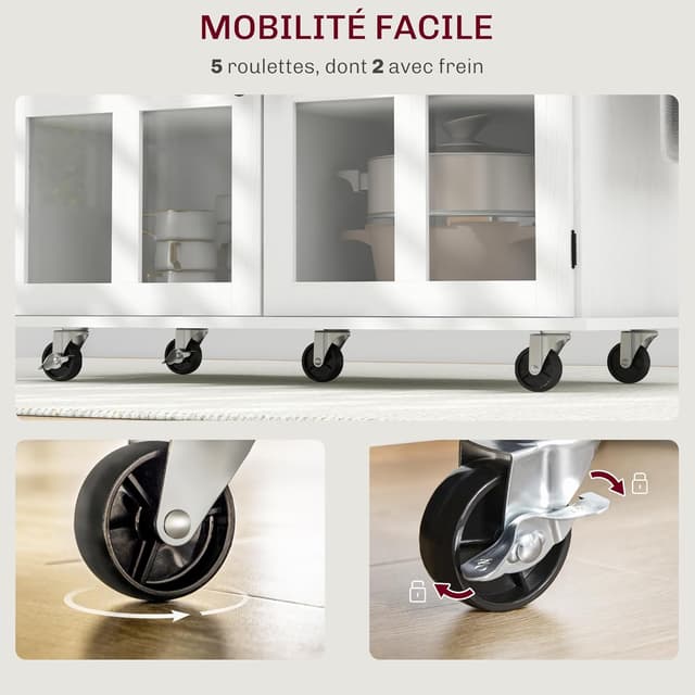 Thumbnail 5 de HOMCOM Desserte ilot de Cuisine 115,5 cm