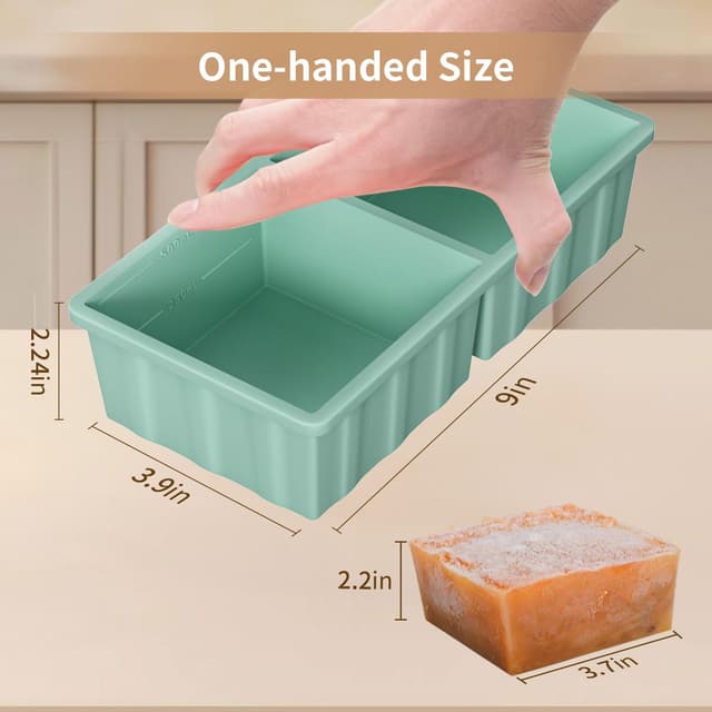 Detalle 1 de 2-Cup Silicone Freezer Tray with Lid ⚙