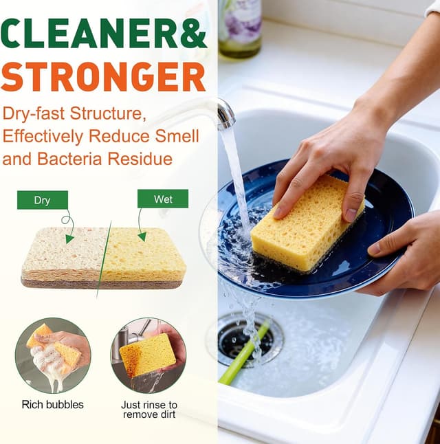 Detalle de Eco Sponge 8 Pack compostable dish sponges 🧽