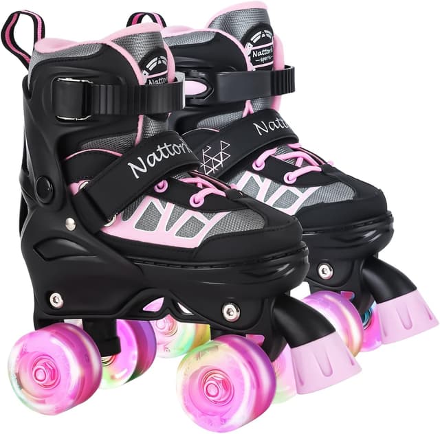 Detalle de Nattork Kids Roller Skates Adjustable, Size 4 🛼