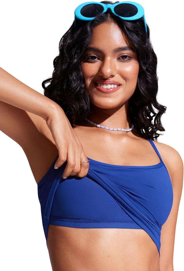 Detalle de CRZ YOGA haut de bikini rembourré à bretelles spaghetti et dos nageur