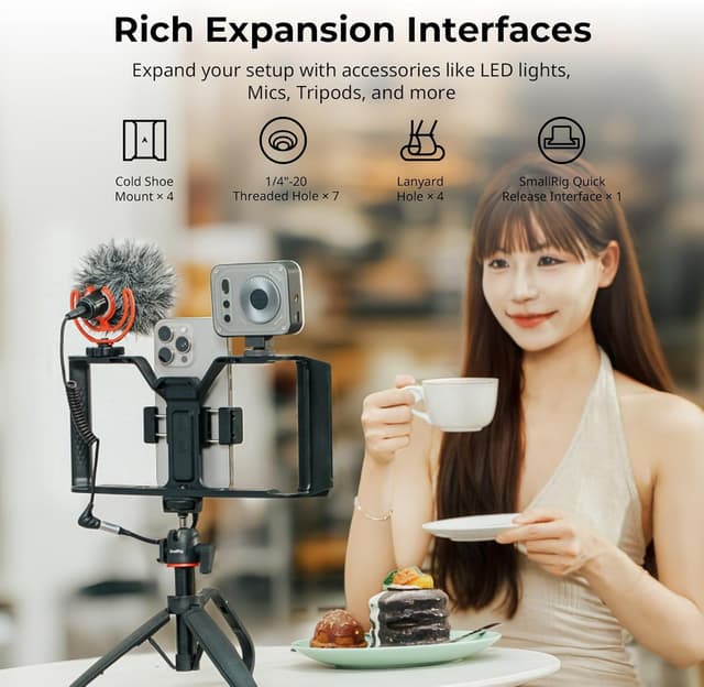 Detalle 2 de SmallRig Cage universelle IG-01 Integra Grip avec manette sans fil WR-06 (monture V) – 5356