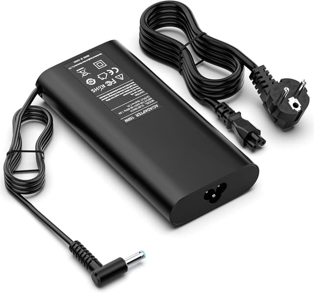 Detalle de shefor 150W Laptop-Ladekabel Netzteil 19,5V 7,7A (4,5×3,0 mm, blau) kompatibel mit HP