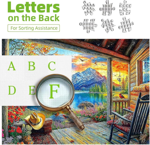 Detalle de Lake Village 1000-Piece Jigsaw Puzzle (Sunset Nature Scene) for Adults