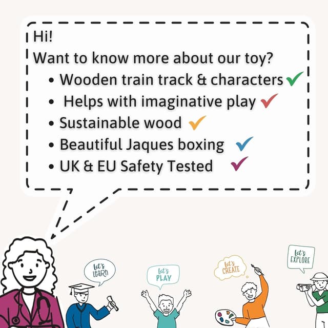 Thumbnail 4 de Jaques of London Train Set: Wooden Toy Train