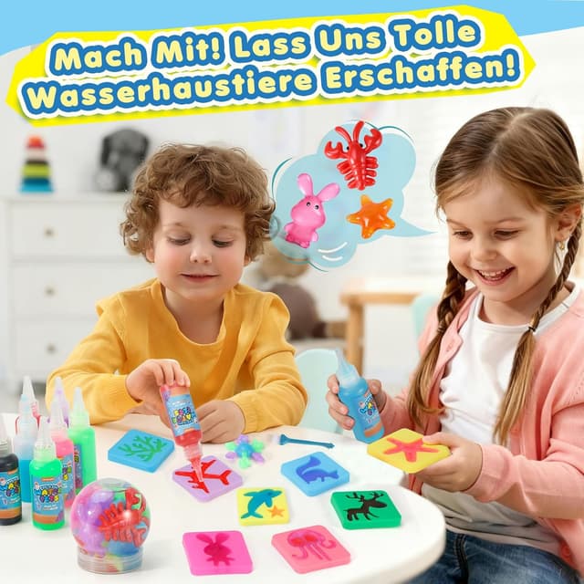 Detalle de URMYWO Magic Water Gel Toy Kit – DIY 3D Wassergel-Spielzeug mit 20 Farben & 24 Formen