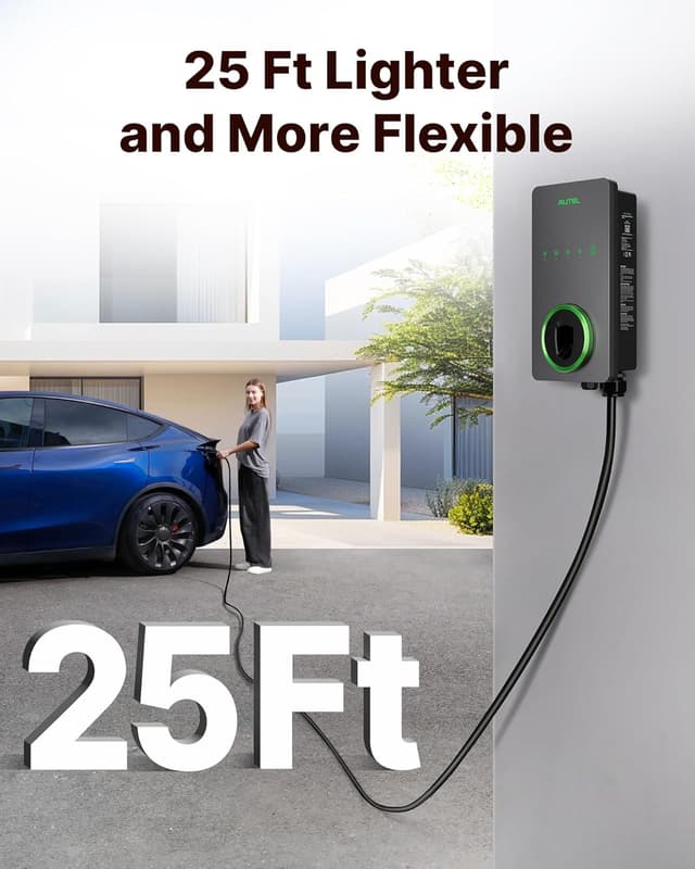 Detalle 2 de Autel Level 2 Home Smart EV Charger (NACS) with 25-Foot Cable — Up to 50Amp, Hardwired 240V