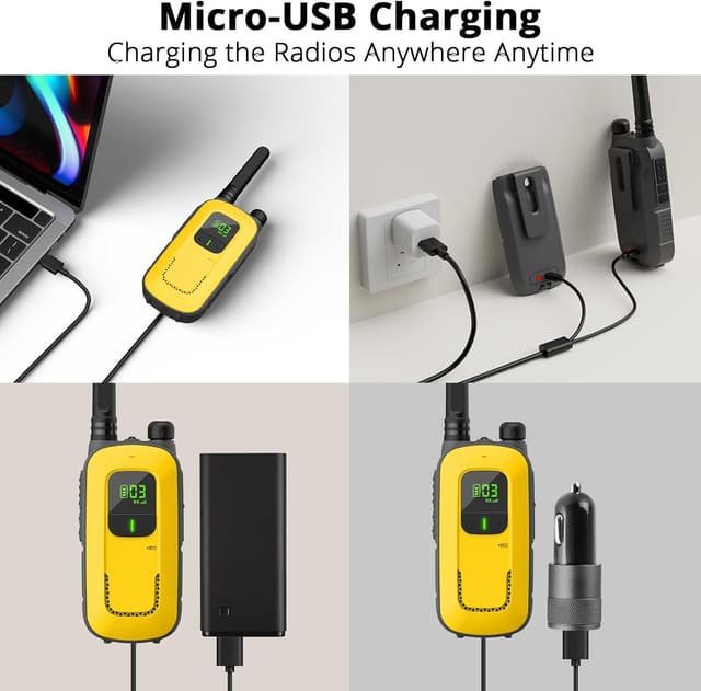 Detalle de Radioddity PR-T3 Talkie-walkie PR-T3 rechargeables, 16 canaux PMR + VOX + lampe