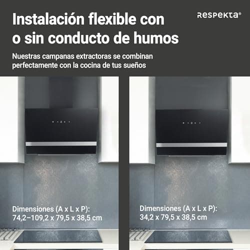 Thumbnail 6 de Respekta CH24080SM Campana inclinada 80 cm, 52–63 dB