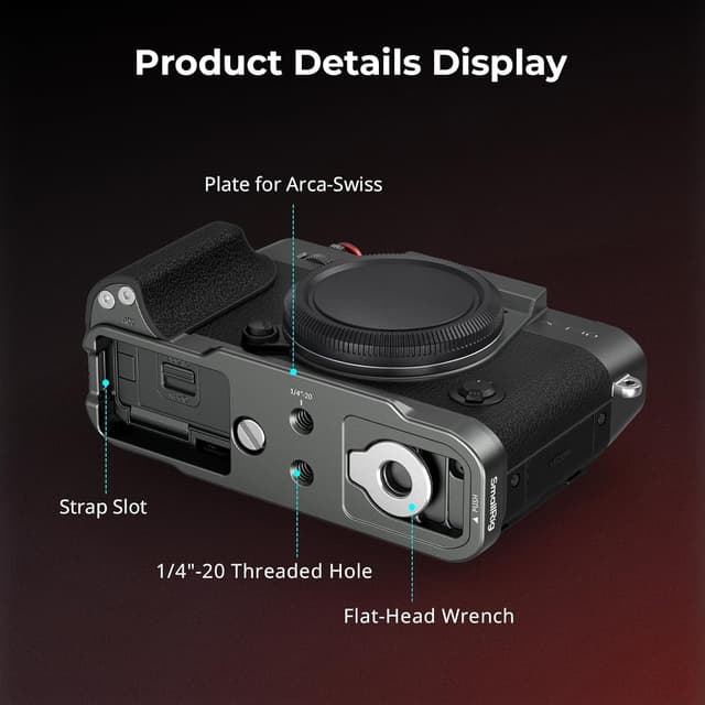 Detalle de SMALLRIG L-förmiger Silikongriff für FUJIFILM X-T30 III/X-T30 II/X-T30 (Arca-Swiss Schnellwechsel, 1/4-20) – 5665