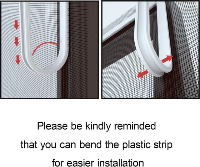 Detalle 2 de NeatiEase Adjustable DIY Magnetic Fly Screen for Windows (Max 90 x 140 cm) – White Frame, Grey Mesh