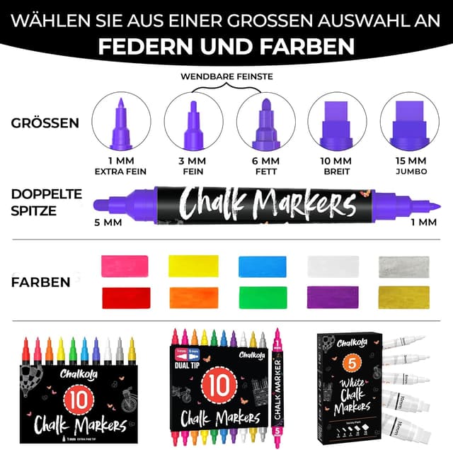 Thumbnail 1 de Chalkola 10 Kreidestifte 10 Stk