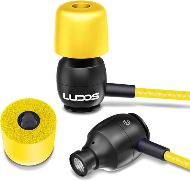 Thumbnail 6 de Ludos CLAMOR Wired Earbuds with Microphone (Noise Isolating, Memory Foam) – Yellow