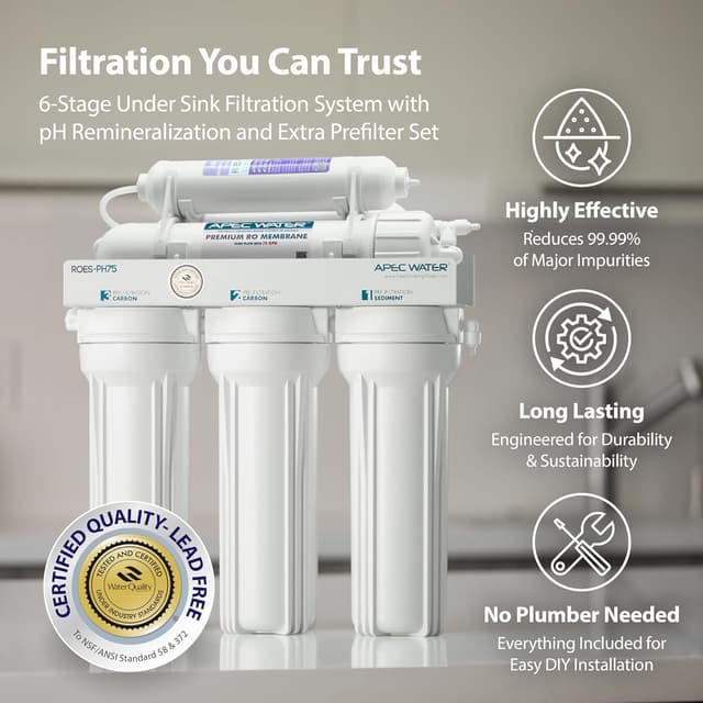 Detalle de APEC WATER ROES-PH75 75 GPD RO water filter